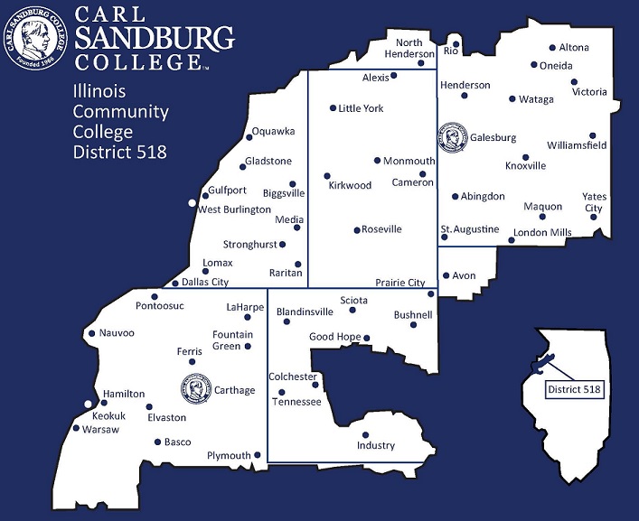 Carl Sandburg College district map